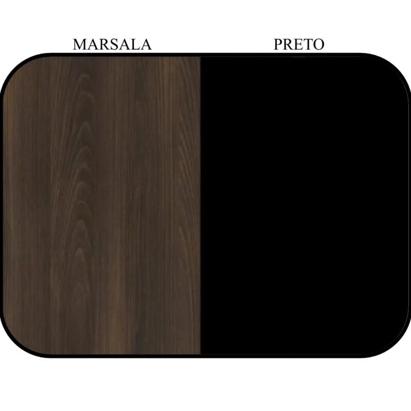 Aparador de Madeira 1,20×0,80×0,35cm – MARSALA/PRETO – 21437 AMANHECER MÓVEIS 5