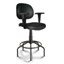 Cadeira Caixa EXECUTIVA LISA com Braços Reguláveis – (Aranha PMD) – Cor Preta – 35003 AMANHECER MÓVEIS