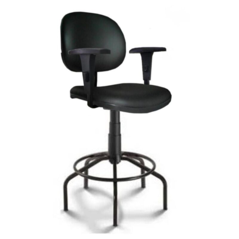 Cadeira Caixa EXECUTIVA LISA com Braços Reguláveis – (Aranha PMD) – Cor Preta – 35003 AMANHECER MÓVEIS 2
