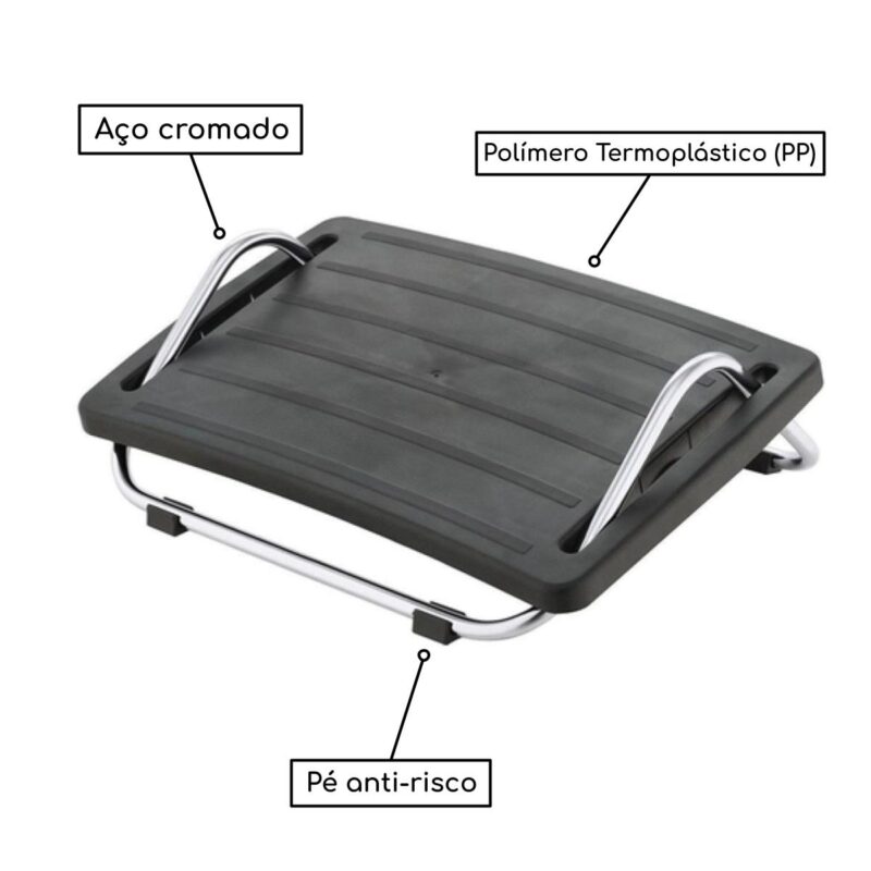 Apoio para os Pés Ajustável Cromado71003 AMANHECER MÓVEIS 3