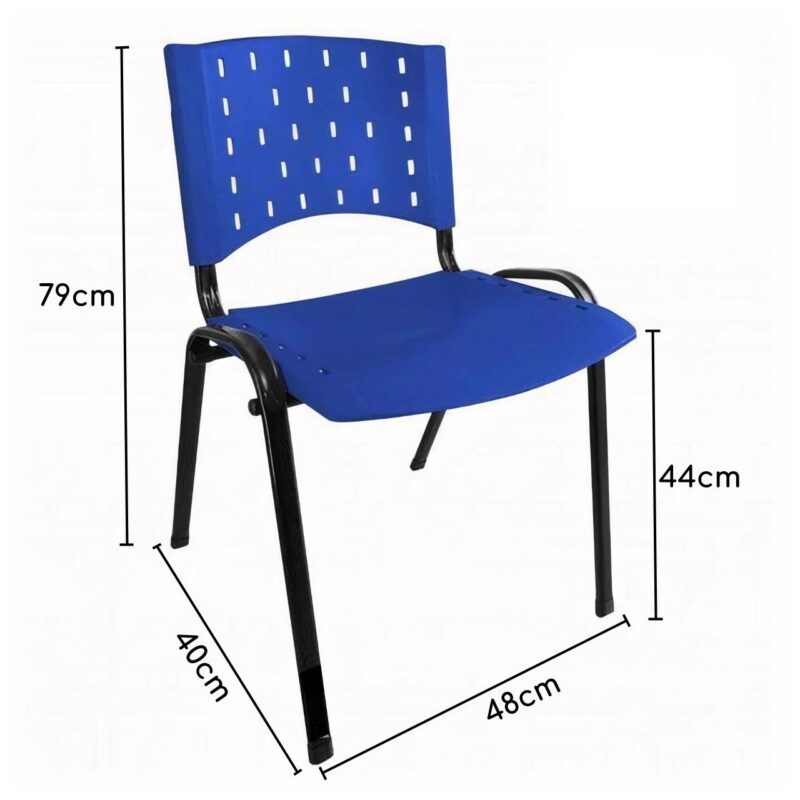 Kit 10 Cadeiras Plásticas 04 pés – COR AZUL – 24003 AMANHECER MÓVEIS 5