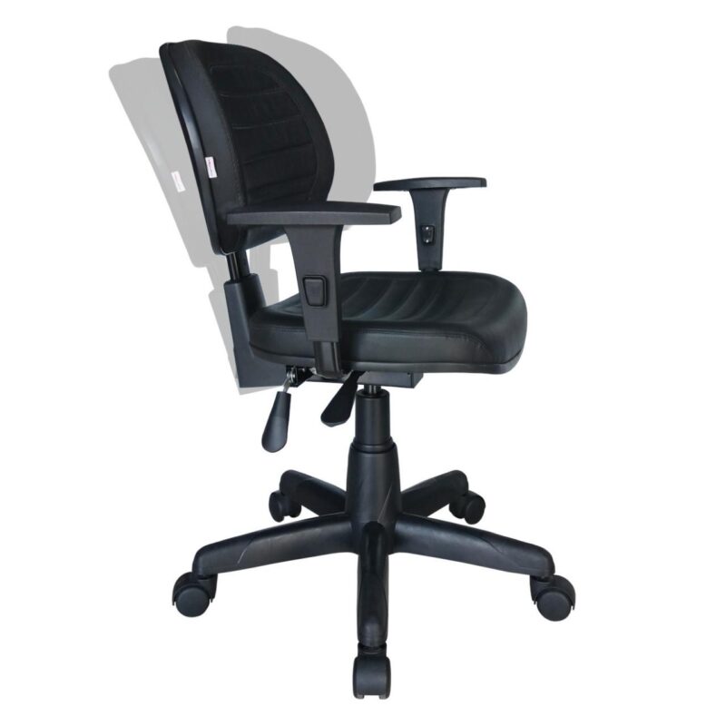 Cadeira Executiva Back System COSTURADA com Braços Reguláveis – Cor Preta – 31008 AMANHECER MÓVEIS 9