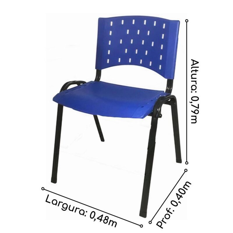 Cadeira Plástica 04 Pés – AZUL – (Polipropileno) – 31205 AMANHECER MÓVEIS 3
