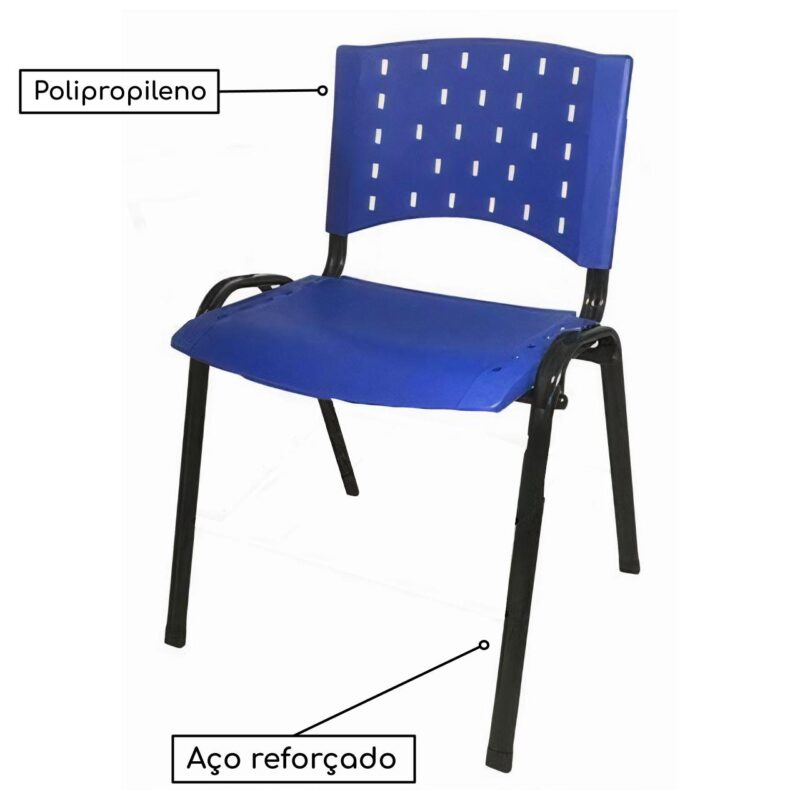 Cadeira Plástica 04 Pés – AZUL – (Polipropileno) – 31205 AMANHECER MÓVEIS 5