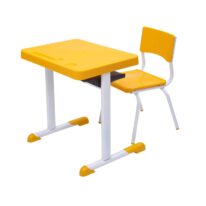 Kit Escolar Individual – (Mesa e Cadeira) – INFANTIL 03 a 06 Anos COR AMARELO – 41087 AMANHECER MÓVEIS