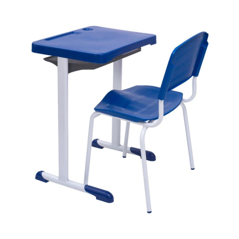 Kit Escolar Individual AZUL – (Mesa e Cadeira) – ADULTO – – COR AZUL – 40081 AMANHECER MÓVEIS 5