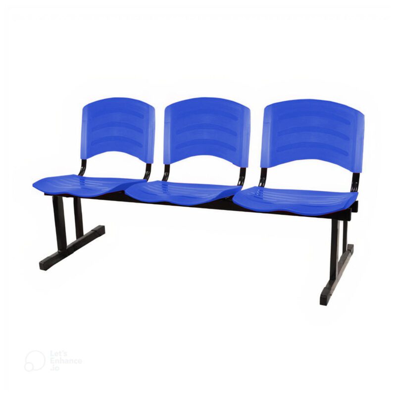 Kit 05 Cadeiras Longarinas PLÁSTICAS 03 Lugares – Cor Azul 33052 AMANHECER MÓVEIS 3