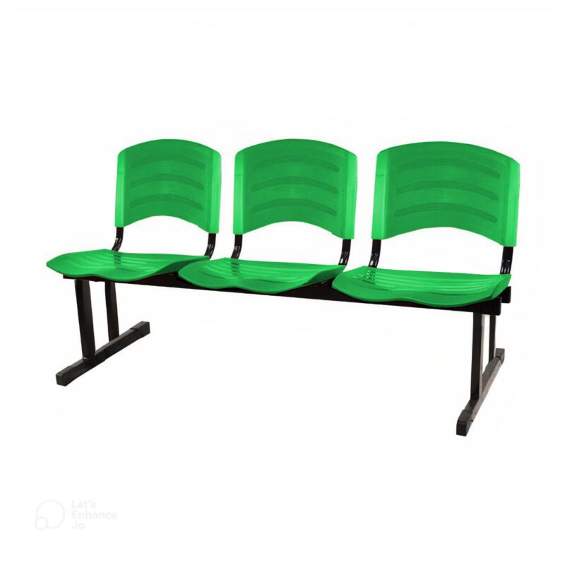 Cadeira Longarina PLÁSTICA 03 Lugares – Cor Verde 33024 AMANHECER MÓVEIS 2