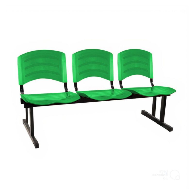 Cadeira Longarina PLÁSTICA 03 Lugares – Cor Verde 33024 AMANHECER MÓVEIS 5