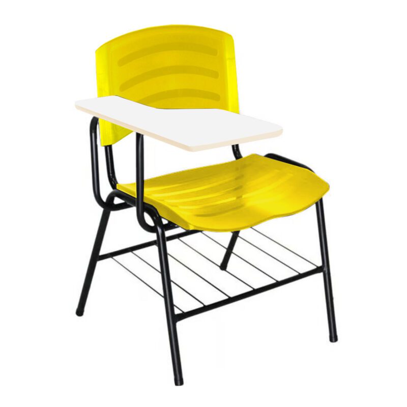 Cadeira Universitária Plástica com Prancheta MDF – COR AMARELO 34019 AMANHECER MÓVEIS 2