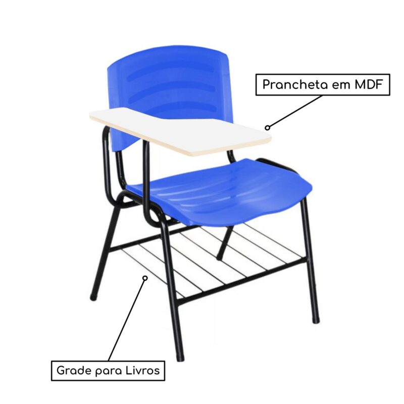 Cadeira Universitária Plástica Prancheta MDF – COR AZUL 34016 AMANHECER MÓVEIS 3