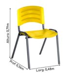 Cadeira Fixa Plástica 04 pés Cor Amarelo (Polipropileno) 31209 AMANHECER MÓVEIS 6