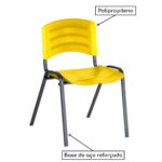 Cadeira Fixa Plástica 04 pés Cor Amarelo (Polipropileno) 31209 AMANHECER MÓVEIS 7