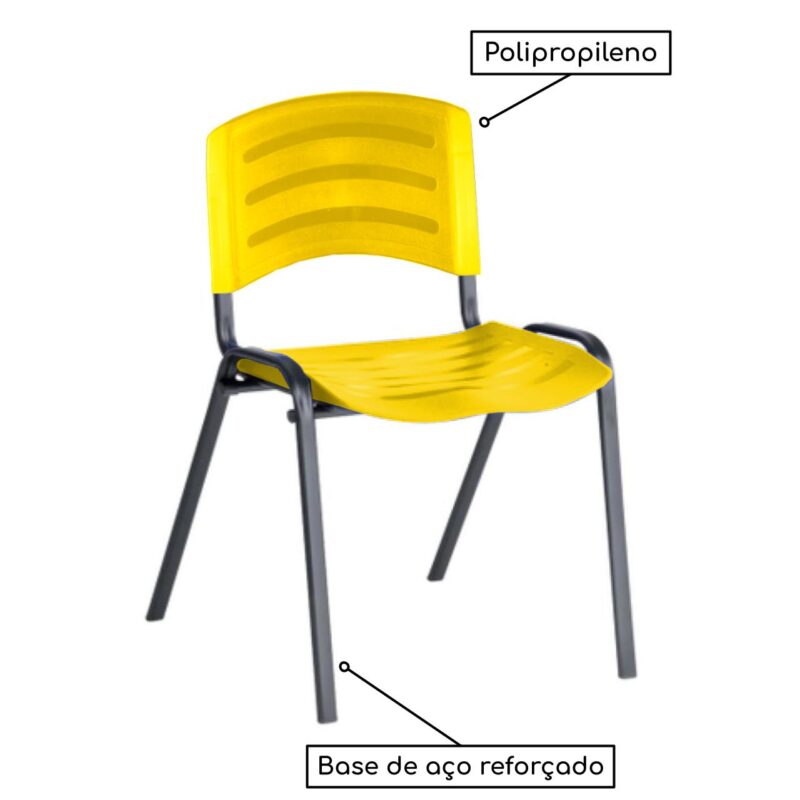 Cadeira Fixa Plástica 04 pés Cor Amarelo (Polipropileno) 31209 AMANHECER MÓVEIS 4