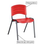 Cadeira Fixa Plástica 04 pés Cor Vermelho (Polipropileno) 31208 AMANHECER MÓVEIS 8