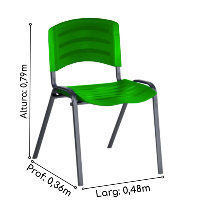 Cadeira Fixa Plástica 04 pés Cor Verde (Polipropileno) 31210 AMANHECER MÓVEIS 4