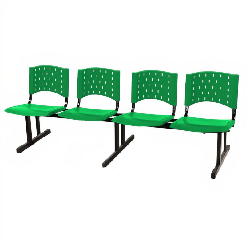Cadeira Longarina PLASTICA 4 Lugares Cor Verde 33091 AMANHECER MÓVEIS 2