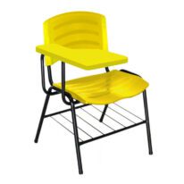 Cadeira Universitária Plástica com Prancheta PLÁSTICA – COR AMARELO 34025 AMANHECER MÓVEIS
