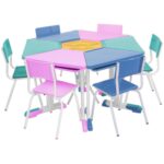 Conjunto Escolar Hexagonal BABY Mesas e Cadeiras – 06 A 09 anos – JUVENIL – 41005 AMANHECER MÓVEIS 6