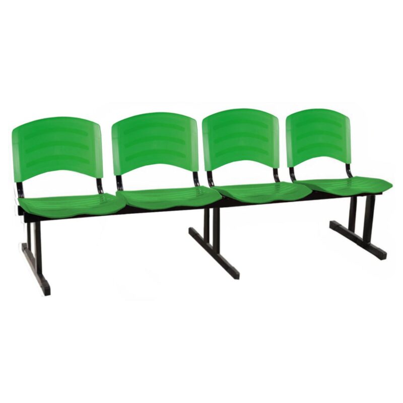 Cadeira Longarina PLASTICA 4 Lugares Cor Verde 33099 AMANHECER MÓVEIS 5