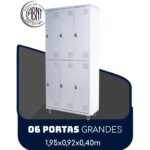 Armário Roupeiro de Aço c/ 06 Portas GRANDES – 1,95×0,92×0,40m – SA – CZ/CZ – 14009 AMANHECER MÓVEIS 6