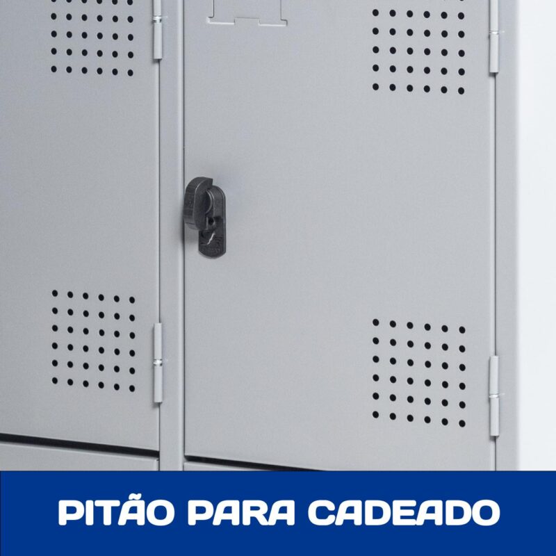 Armário Roupeiro de Aço c/ 04 Portas PEQUENAS 1,95×0,34×0,40m PEQUENAS – SA – CZ/CZ – 14011 AMANHECER MÓVEIS 5