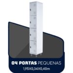 Armário Roupeiro de Aço c/ 04 Portas PEQUENAS 1,95×0,34×0,40m PEQUENAS – SA – CZ/CZ – 14011 AMANHECER MÓVEIS 6