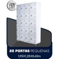Roupeiro de Aço 20 portas Pequenas – 1,95×1,25×0,40m – CZ/CZ – SA – 14004 AMANHECER MÓVEIS
