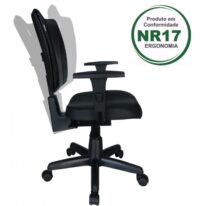Cadeira B-ONE Back System com Braços Reguláveis – Cor Preta 31010 AMANHECER MÓVEIS