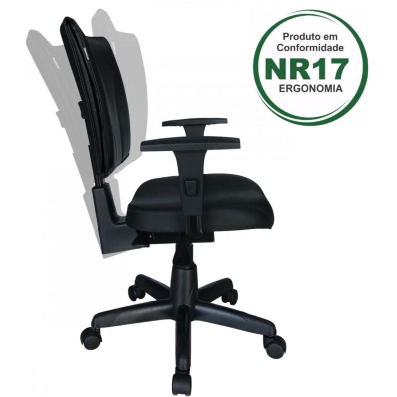 Cadeira B-ONE Back System com Braços Reguláveis – Cor Preta 31010 AMANHECER MÓVEIS 2