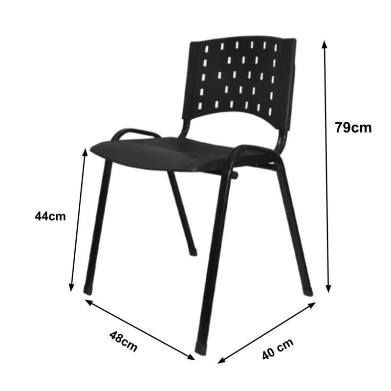 Cadeira Plástica 04 pés Plástico Preto (Polipropileno) – 31201 AMANHECER MÓVEIS 3