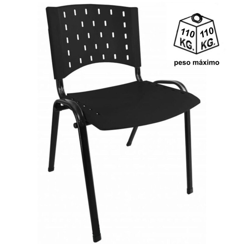 Kit 10 Cadeiras Plásticas 04 pés – COR PRETO – 24001 AMANHECER MÓVEIS 5