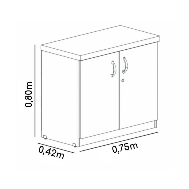 Armário Baixo com 02 Portas – 0,80×0,42×0,75m – PMD – Cor Preto – 44105 AMANHECER MÓVEIS 4