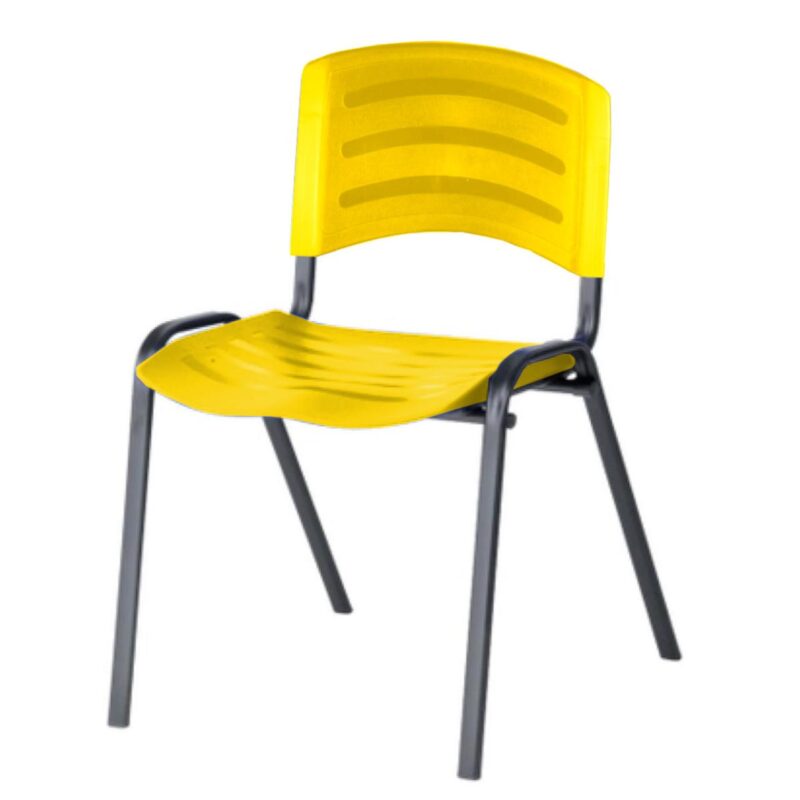 Cadeira Fixa Plástica 04 pés Cor Amarelo (Polipropileno) 31209 AMANHECER MÓVEIS 2