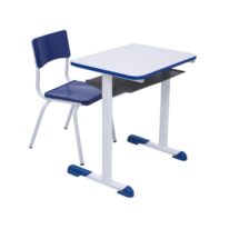 Kit Escolar Individual AZUL – (Mesa e Cadeira) – INFANTIL – MADEIRA – COR AZUL – 40085 AMANHECER MÓVEIS