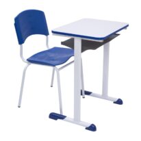 Kit Escolar Individual AZUL – (Mesa e Cadeira) – ADULTO – MADEIRA – COR AZUL – 40095 AMANHECER MÓVEIS