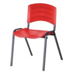 Cadeira Fixa Plástica 04 pés Cor Vermelho (Polipropileno) 31208 AMANHECER MÓVEIS 6