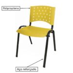 Cadeira Plástica 04 Pés – AMARELO – (Polipropileno) – 31204 AMANHECER MÓVEIS 8