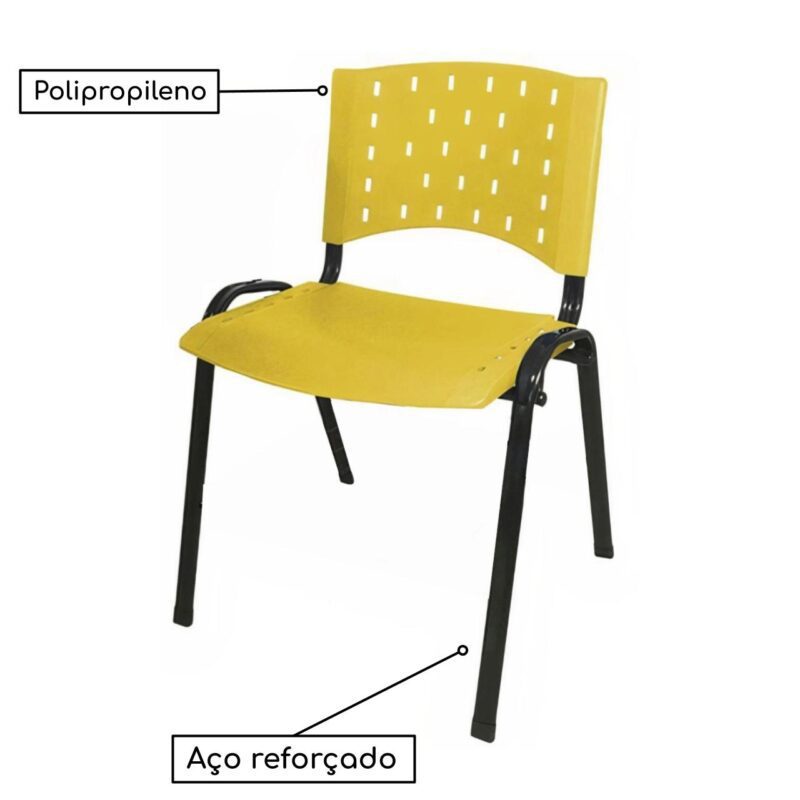 Cadeira Plástica 04 Pés – AMARELO – (Polipropileno) – 31204 AMANHECER MÓVEIS 4