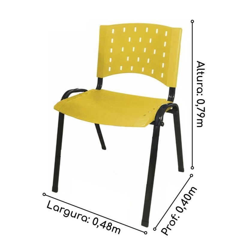 Cadeira Plástica 04 Pés – AMARELO – (Polipropileno) – 31204 AMANHECER MÓVEIS 3