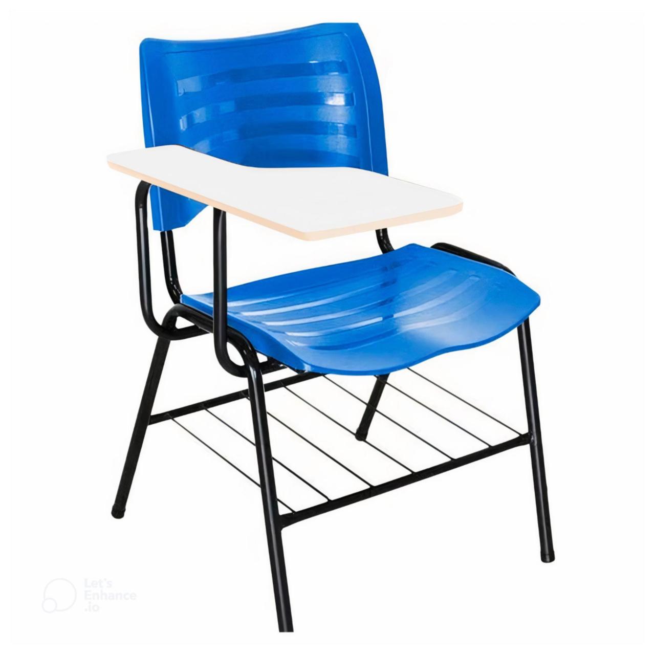 Cadeira Universitária Plástica Prancheta MDF – COR AZUL – MRPLAST – 34013 AMANHECER MÓVEIS