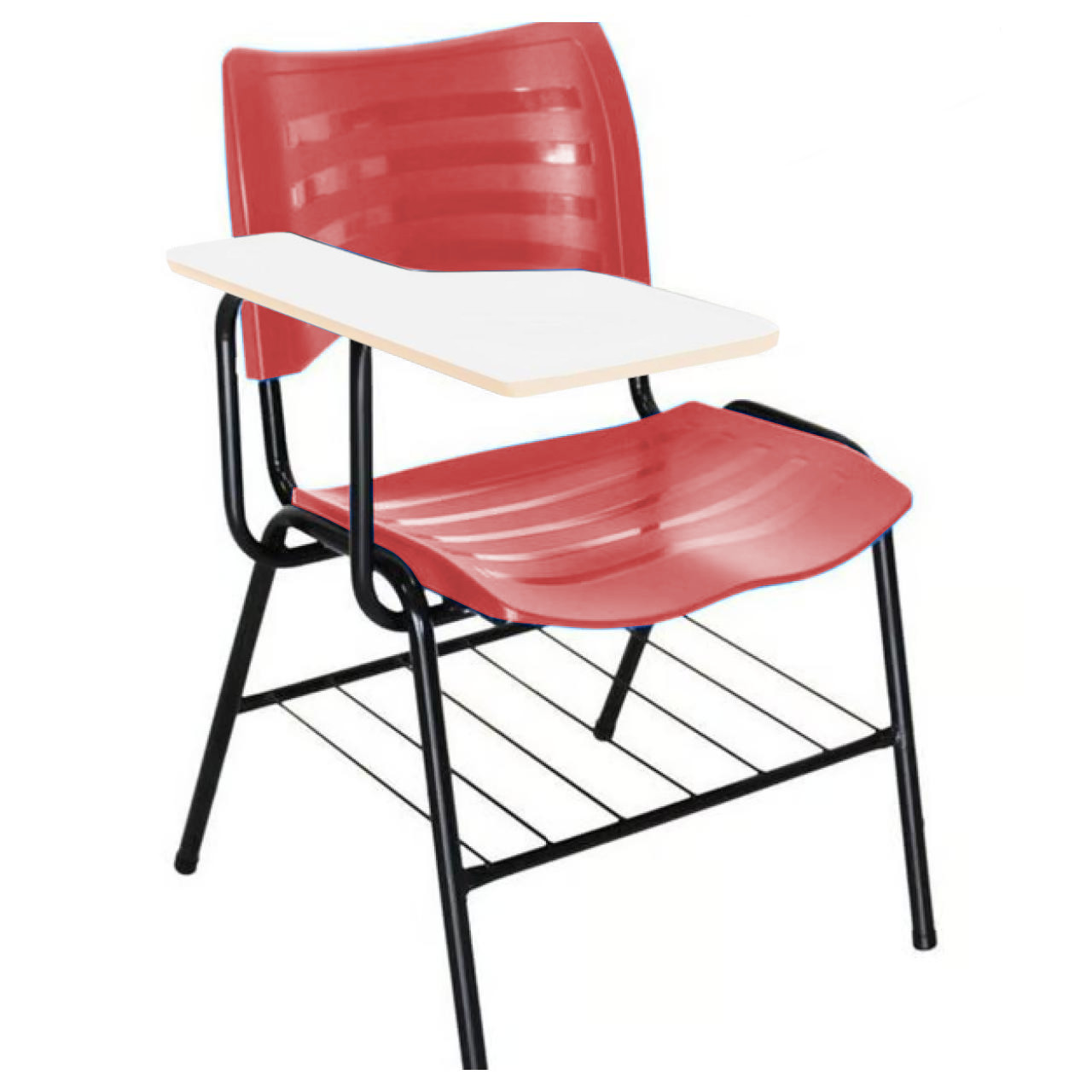 Cadeira Universitária Plástica Prancheta MDF – COR VERMELHO – MRPLAST – 34011 AMANHECER MÓVEIS