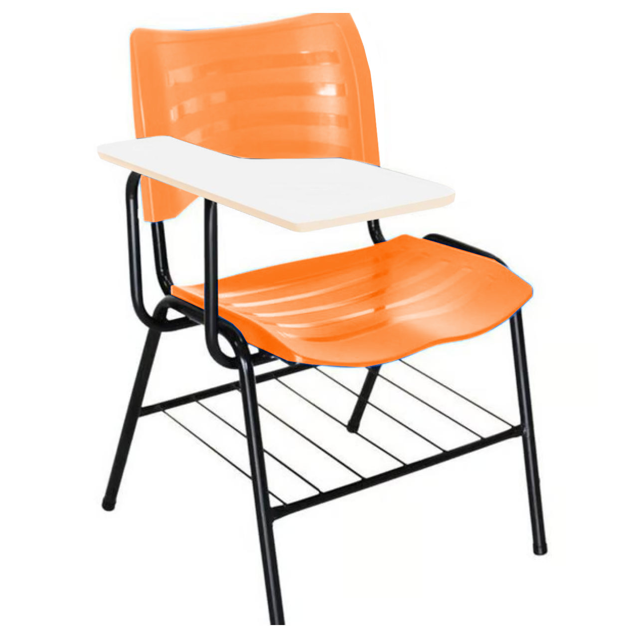 Cadeira Universitária Plástica Prancheta MDF – COR LARANJA – MRPLAST – 34009 AMANHECER MÓVEIS