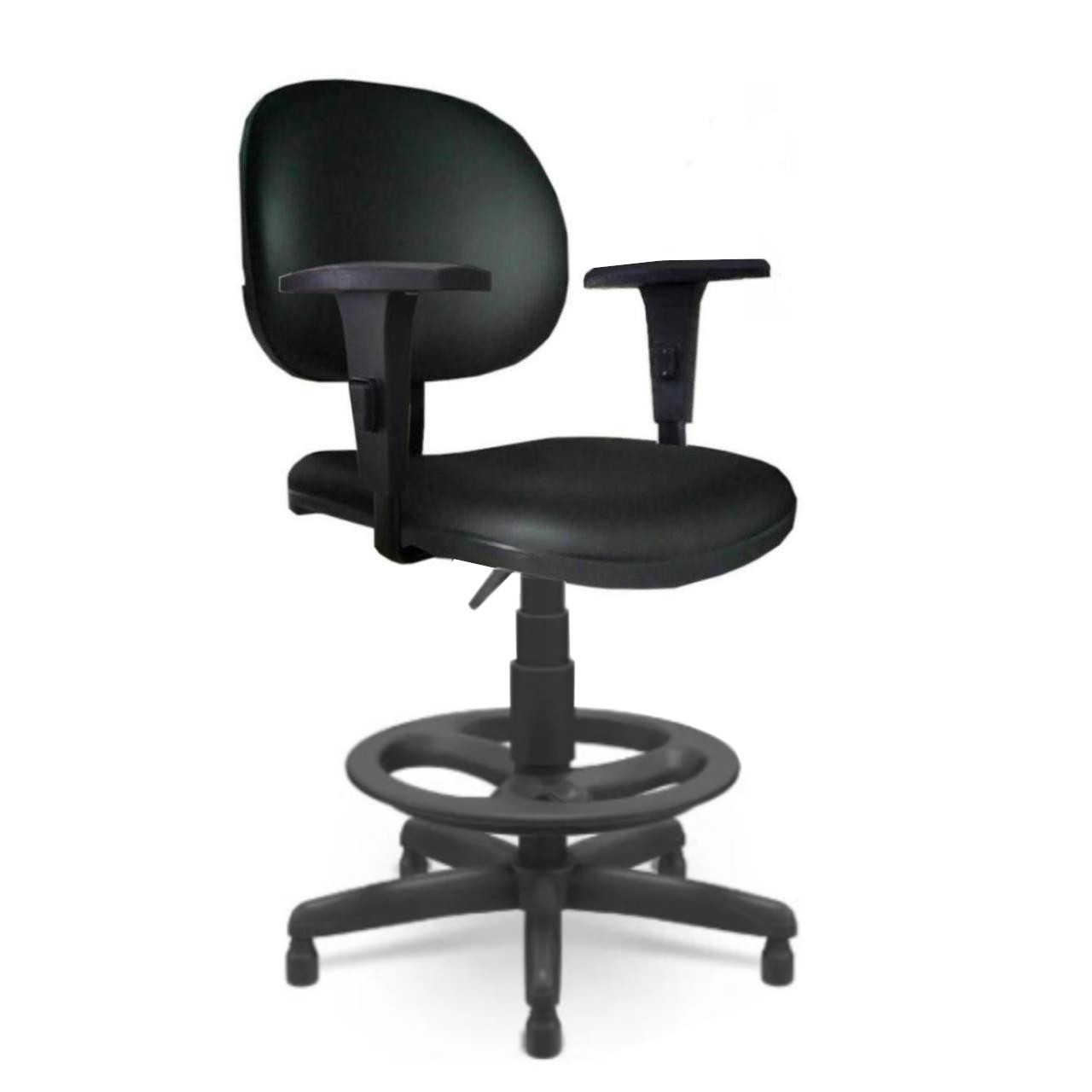 Cadeira Caixa EXECUTIVA LISA com Braço Regulável – (Aranha PMD) – Cor Preta – 35029 AMANHECER MÓVEIS