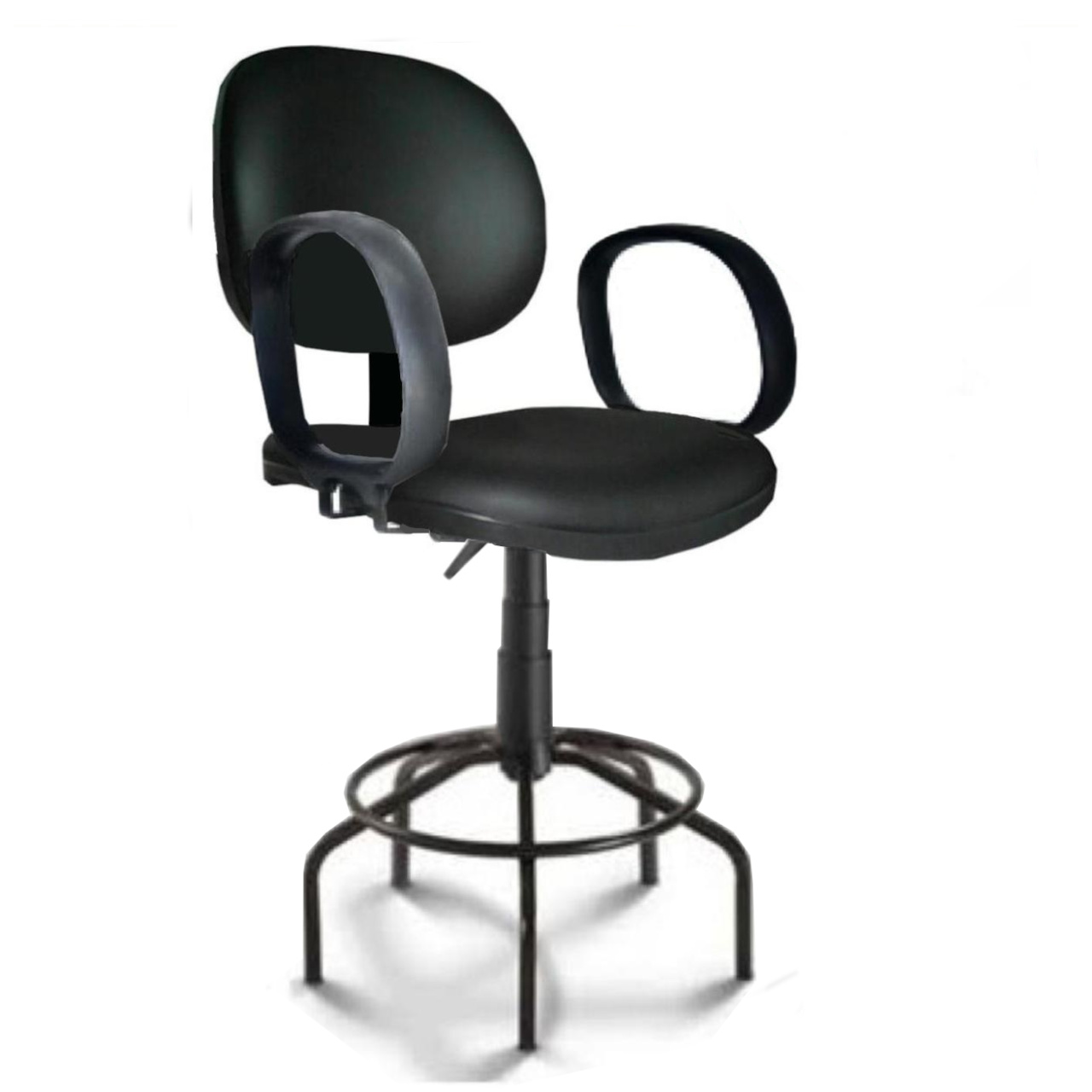 Cadeira Caixa EXECUTIVA LISA com Braço Corsa – (Aranha MARTIFLEX) – Cor Preta – 35032 AMANHECER MÓVEIS