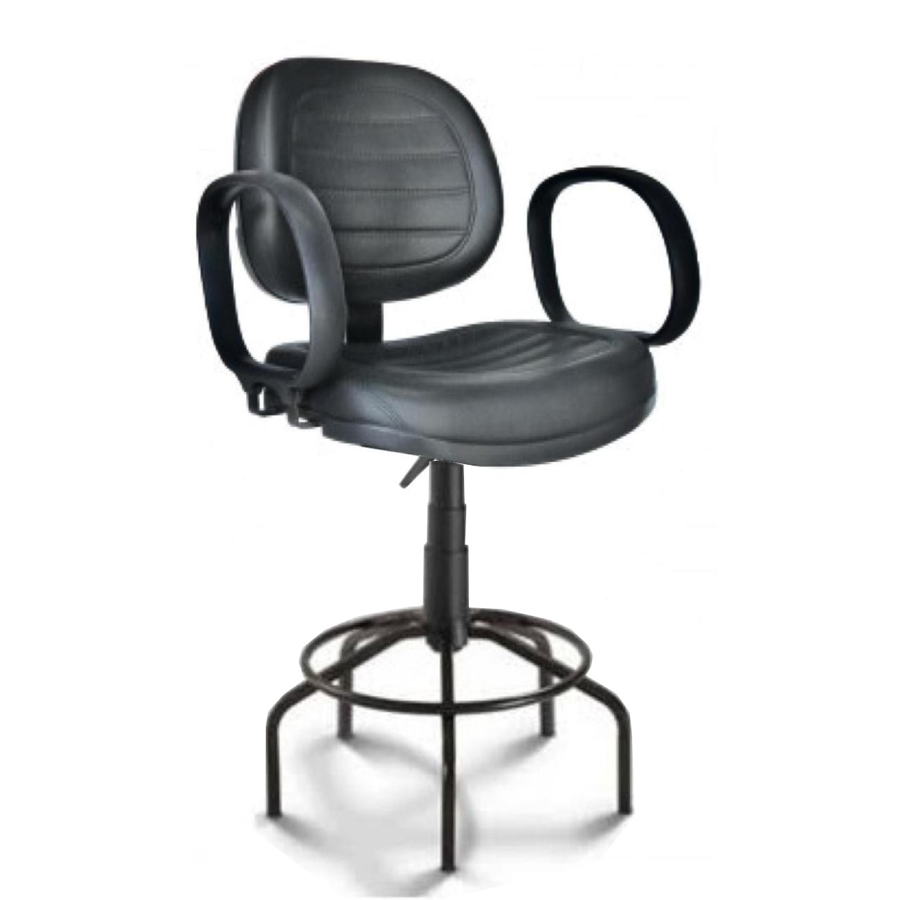 Cadeira Caixa EXECUTIVA COSTURADA Braço Corsa – (Aranha MARTIFLEX) – Cor Preta – 35035 AMANHECER MÓVEIS