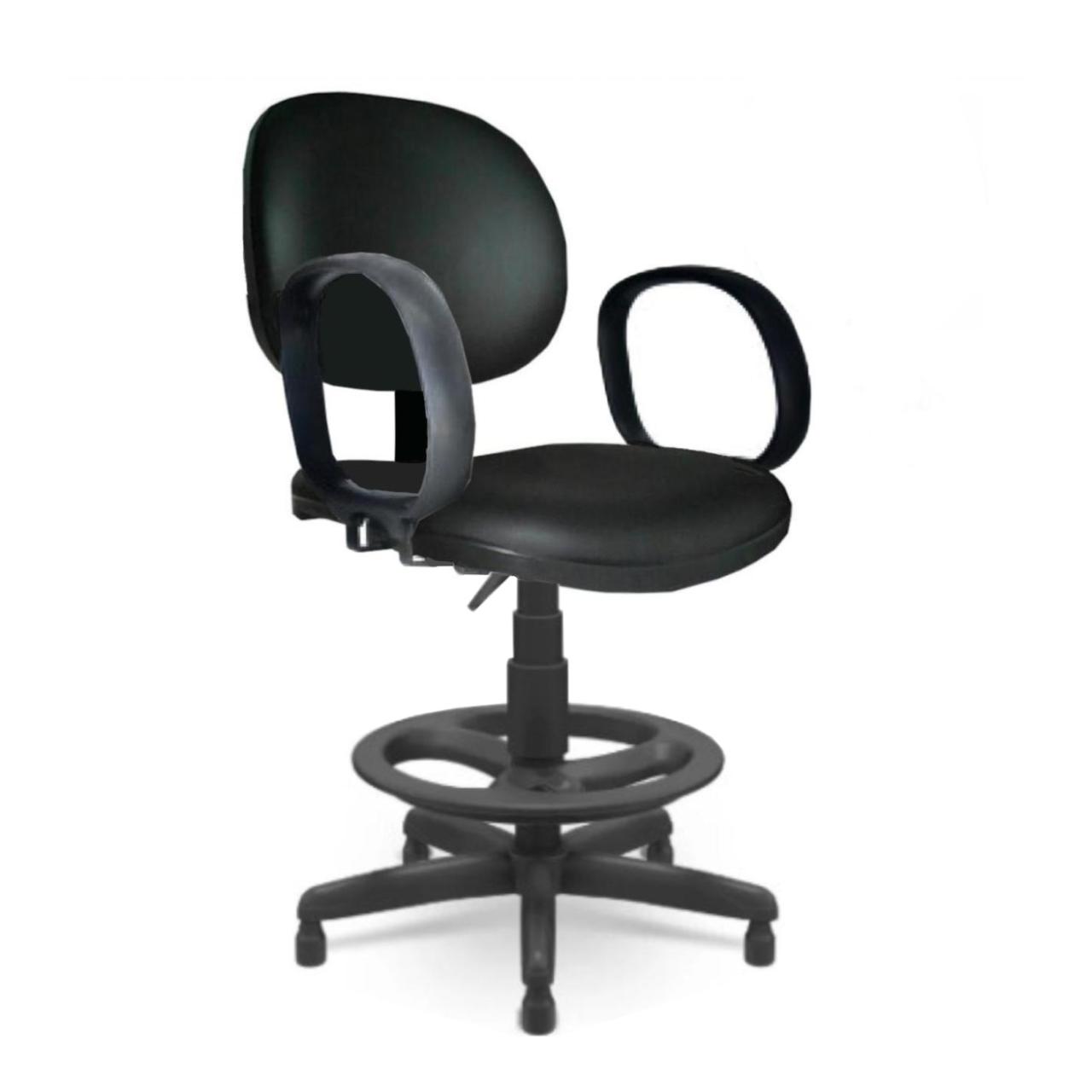 Cadeira Caixa EXECUTIVA LISA com Braço Corsa – (Aranha PMD) – Cor Preta – 35026 AMANHECER MÓVEIS